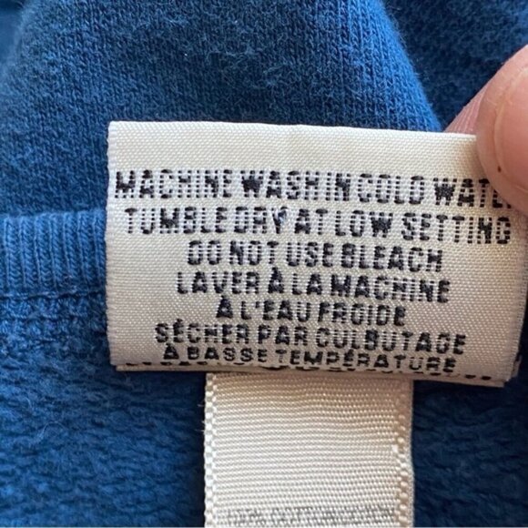 Vintage BOCA Cropped Sweatshirt Womans Large Blue Logo 100% Cotton Oversized 90s - Picture 10 of 16